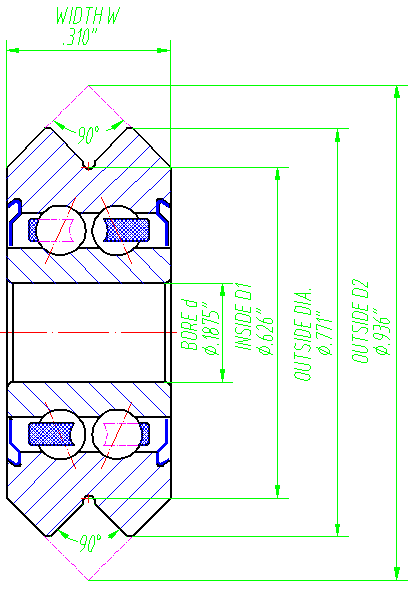 W1,W1X, W1SSX Guide Wheel Bearings