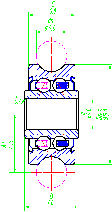 LFR50/4-4ZZ, LFR50/4-4-2RS track roller