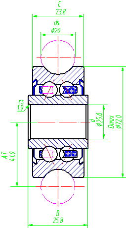LFR5206-20ZZ, LFR5206-20-2RS track roller